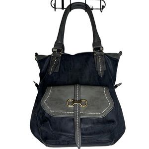 3 for $20 LOUIS CARDY Multi Tone Shoulder Bag Purse Front Pocket Handles Gray